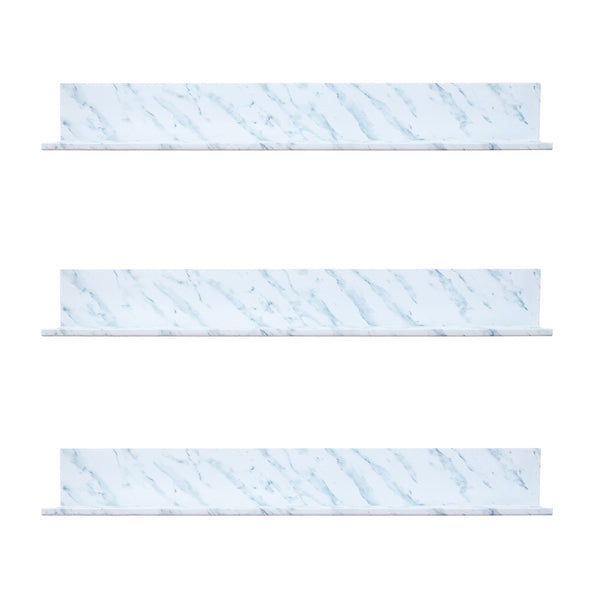 Hangman PL3K-16-M 16-In. No-Stud Floating Photo Ledge 3 Pack, with Connector Kit (Marble)