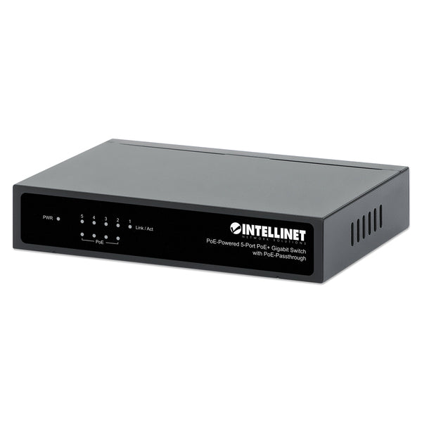 Intellinet Network Solutions 561082 68-Watt PoE-Powered 5-Port Gigabit Switch with PoE-Passthrough