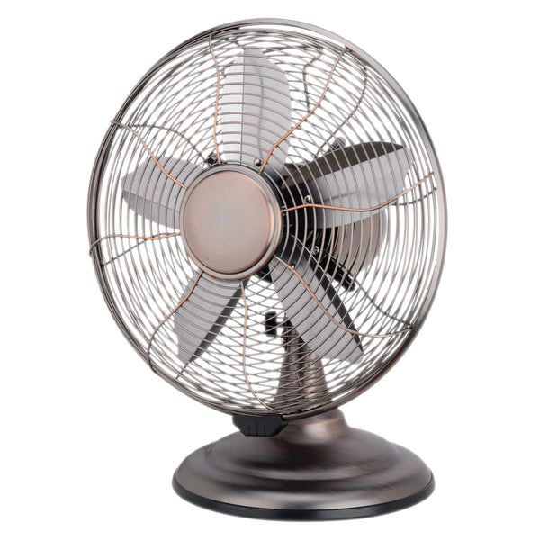 Optimus F-6212A F-6212A 3-Speed 60-Watt 12-In. Portable Retro Oscillating Table Fan