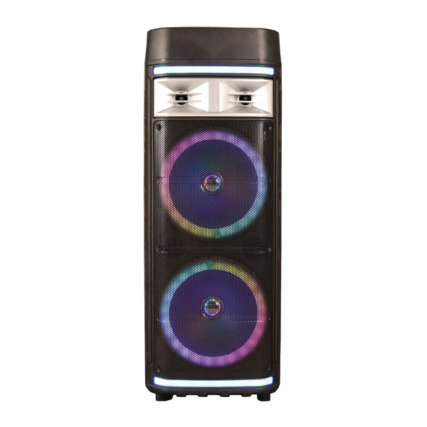 IQ Sound IQ-6612DJBT Bluetooth Portable Party System, True Wireless, with Lights, Microphone, and Remote, IQ-6612DJBT