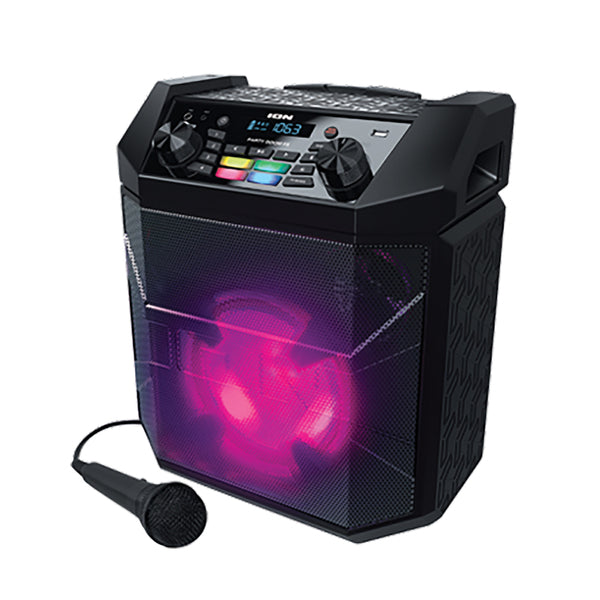 ION iPA101A Party Boom FX Portable Bluetooth Speaker with FX Pads, Lights, and Microphone, Black