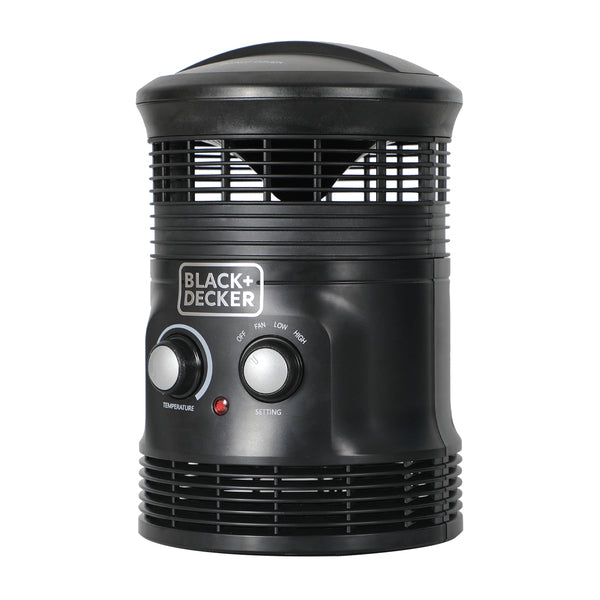 BLACK+DECKER BHDS156 BHDS156 1,500-Watt-Max Portable 360deg Surround Fan Heater with Thermostat, Black