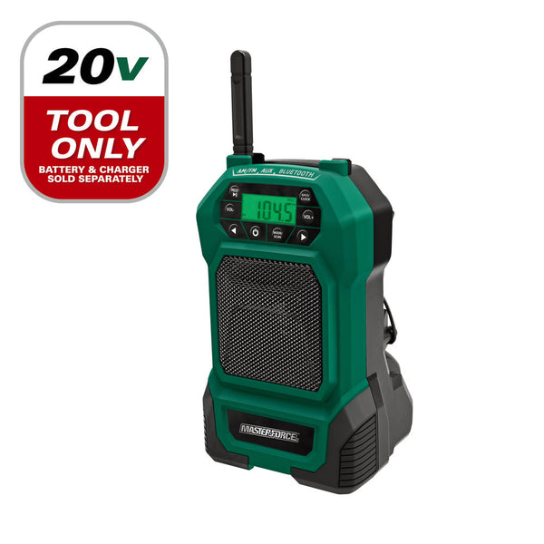 Masterforce 20-Volt Cordless Radio with Bluetooth