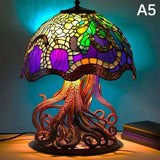 Creative Stained Plant Series Table Lamps Resin Colorful Bedroom Bedside Flower Mushroom Retro Table Night Lamp Atmosphere Light