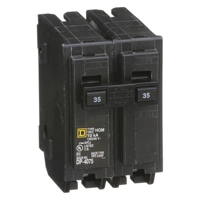 Miniature Circuit Breaker, 35 A, 120/240V AC, 2 Pole, Plug In Mounting Style, HOM Series